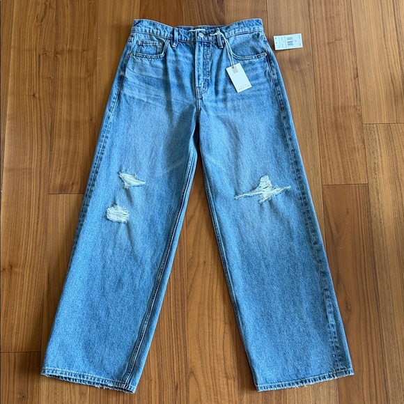 Good American Denim - Good American Light Blue Distressed Jeans